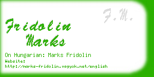fridolin marks business card
